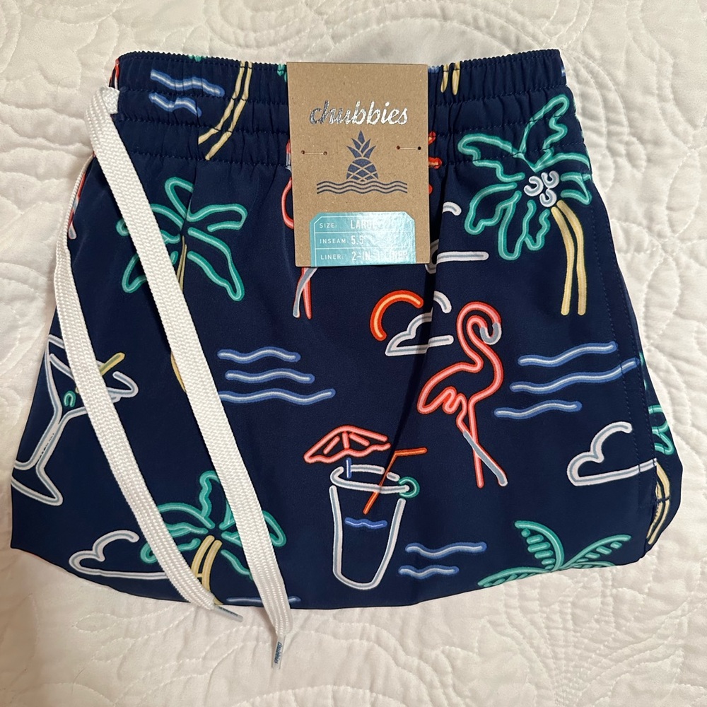 Chubbies Navy Tropical Swim Shorts